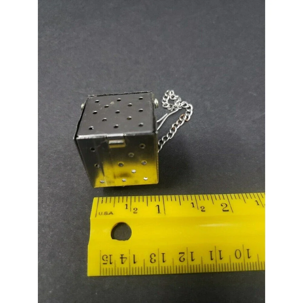 Vintage Tea Infuser Square Cube Strainer Ball with Chain Stainless Steel